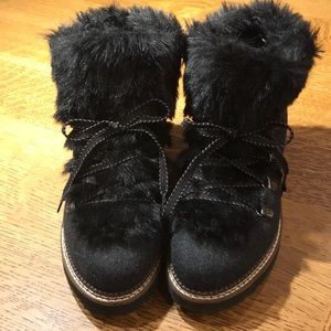 Franco Sarto faux fur ankle boots